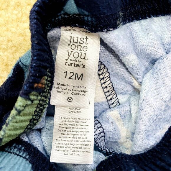 Carter's Just One You Baby Boy's Dinosaur Flannel Pajama Set Size 12m - Picture 10 of 10